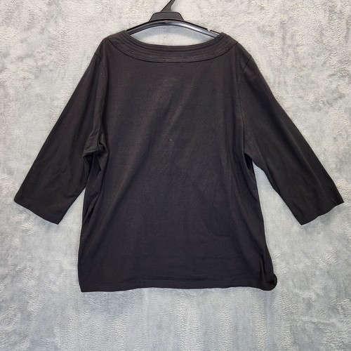 Autograph ladies' 3/4 sleeved black eyelet tie front top size 16 brand new. - Picture 6 of 6
