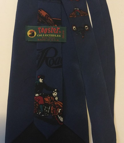 Rooster Collectibles Silk Necktie Vintage Motorcycles Planes Cars Transportation - Picture 2 of 4