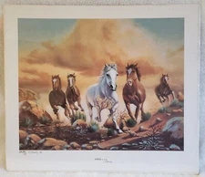 Power & Grace Signed Keith Huey 1996 Wild Horses Artist Print #26/50 Western