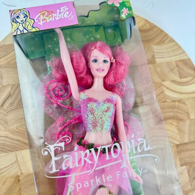 2003 Mattel B5734 Barbie FAIRYTOPIA PINK SPARKLE FAIRY Doll