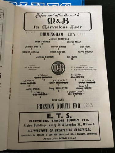 Birmingham City Programme 1959/60 1960/61 1961/62 Liga & Pokal inkl. MESSE CUP - Bild 59 von 213