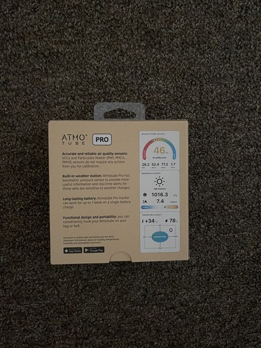 Atmotube Pro Portable Air Quality Monitor Miner Planetwatch Crypto IN Hand - Picture 2 of 2
