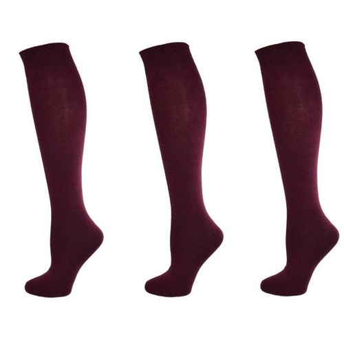 Calcetines altos clásicos de punto plano peinado algodón hasta la rodilla 3 pares de calcetines uniformes escolares - Imagen 23 de 37