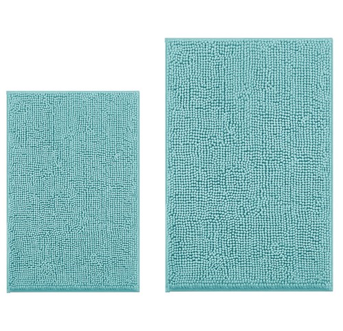 2-teiliges Set weiche kuschelige Plüsch Chenille Badematte stark saugfähig Badvorleger - Bild 30 von 31