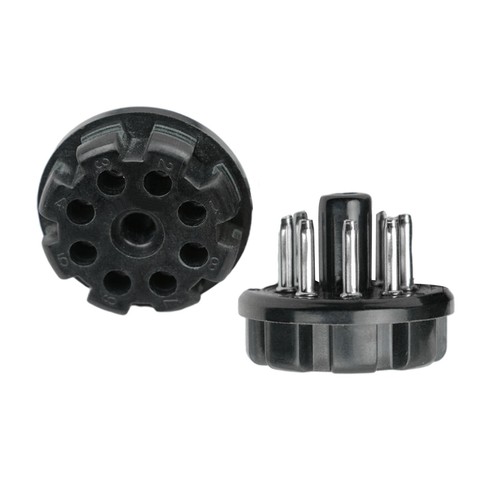 2023 New 2pc Bakelite Octal 8pin Tube Base For 6sn7 El34 Power Plug Black NEW - Picture 2 of 7