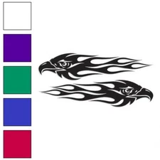 Pair of Eagle Flames, Vinyl Decal Sticker, Multiple Colors & Sizes #246