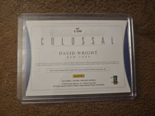 Panini National Treasures 2016 David Wright colosal materiales usados en juegos #/99 - Imagen 2 de 2
