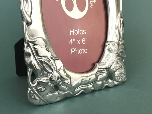 Arthur Court 2000 Aluminum Easter Bunny Rabbits Picture Frame NIB 4''X6'' - Picture 5 of 9
