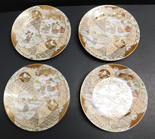 Set Of 4 Royal Satsuma Nippon Morimura Lunch Plates 6.5" Wide - Picture 1 of 8