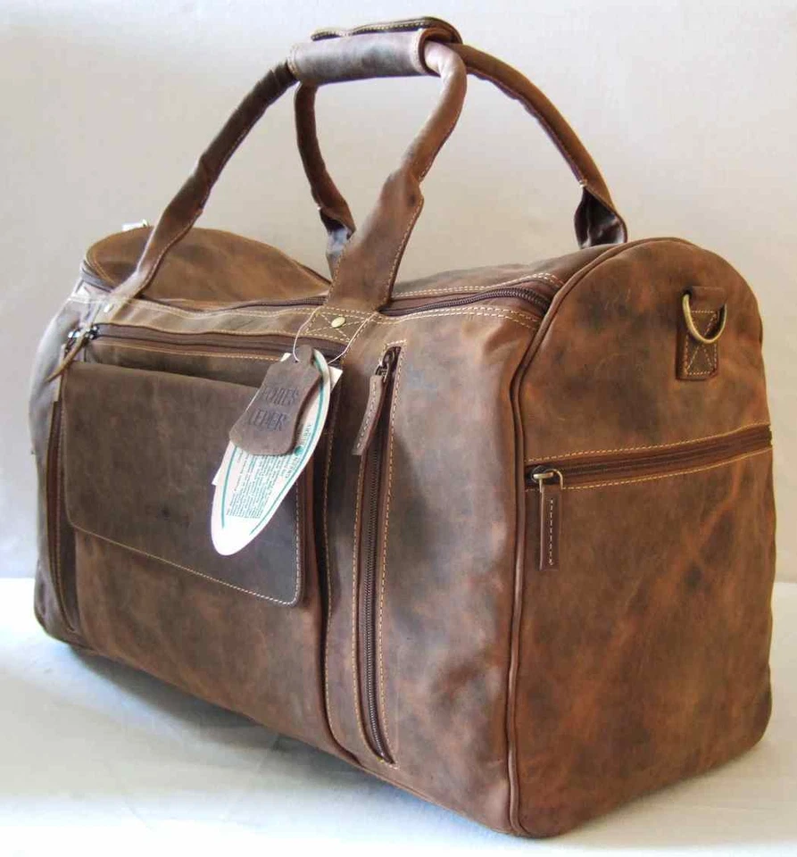 GreenBurry Reisetasche Large 53*36*26 cm Rind-Leder Sport-Tasche Weekender 1736 - Bild 3 von 4