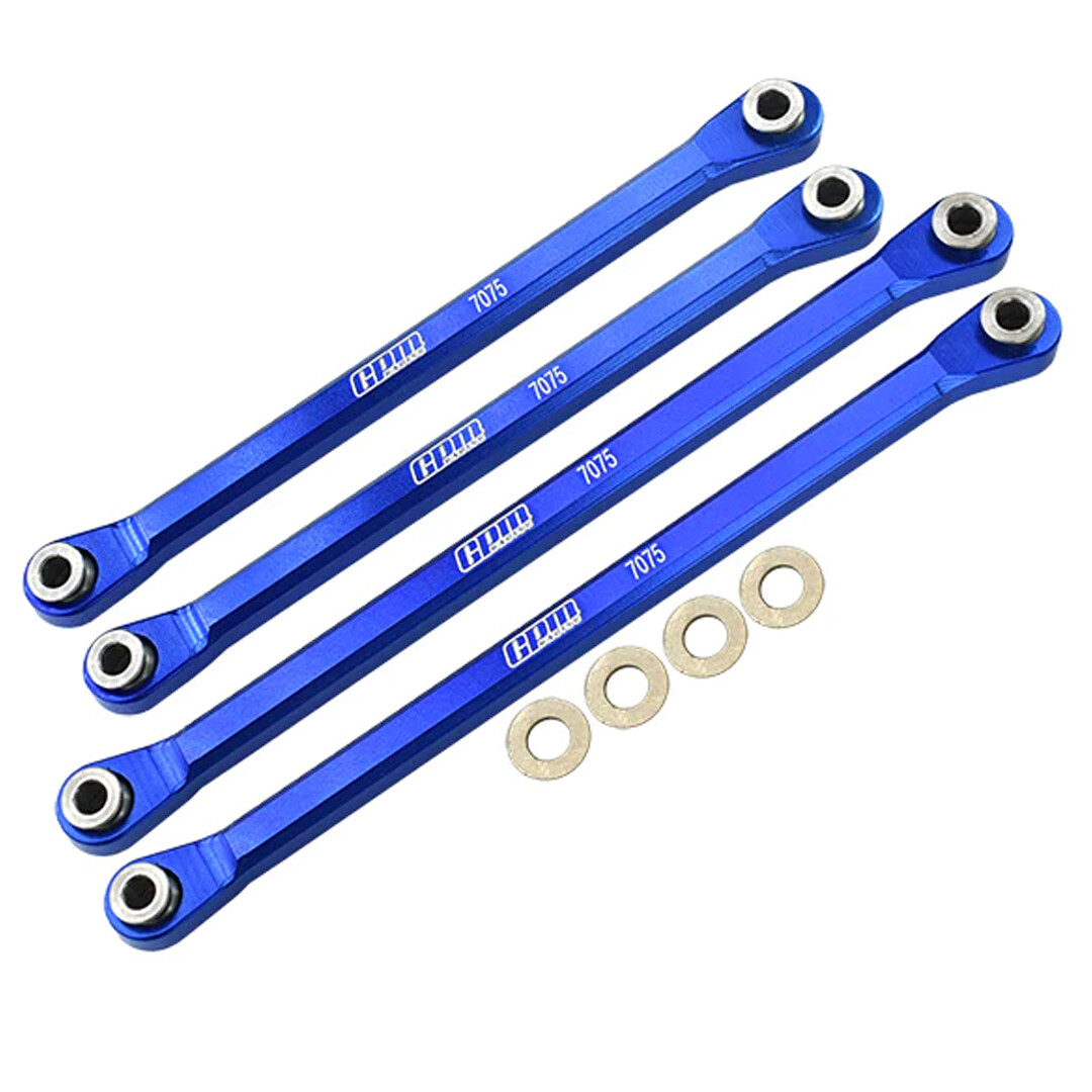 GPM Aluminum 7075-T6 Front & Rear Lower Chassis Links Parts Blue
