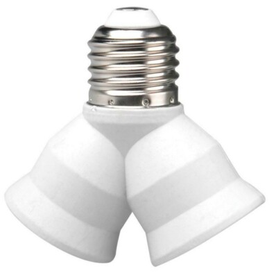 E27 Adapter Y-Adapter 1 Sockel auf 2x E27 Fassung Glühlampe Birne
