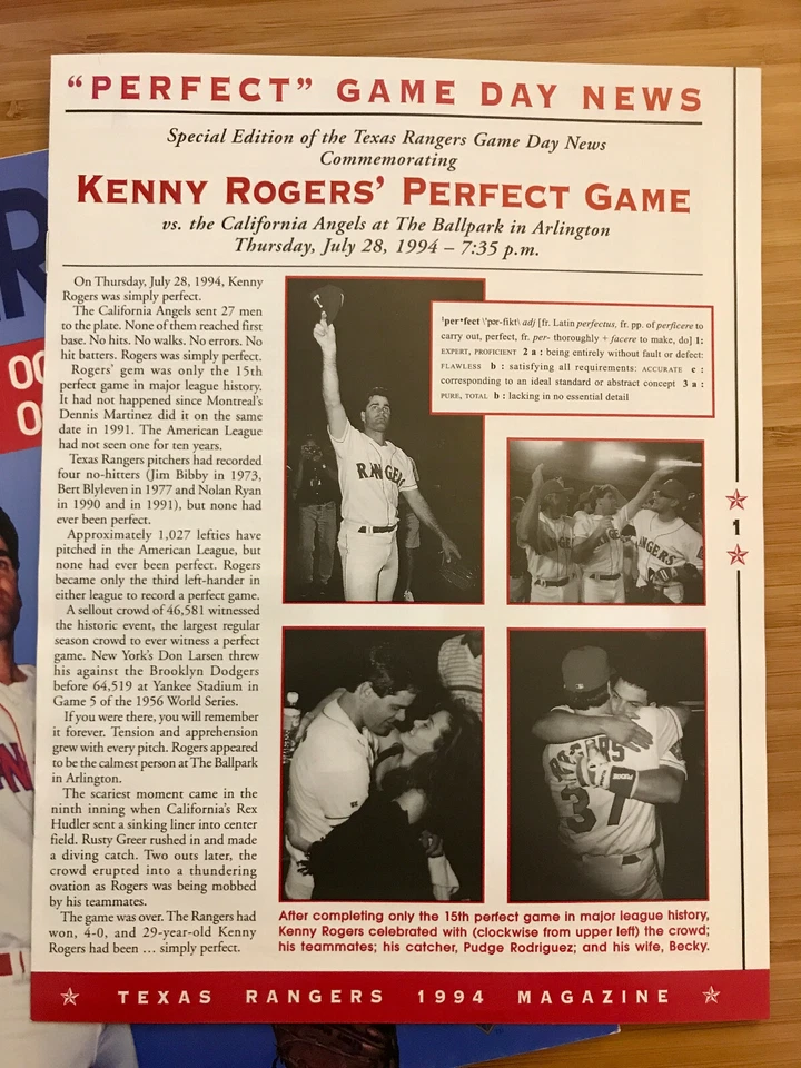 1994 Texas Rangers Program - July 28 Gameday News vs. California Angels - Image 2 of 4