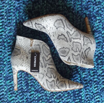 Women's Express Faux Snake Skin Stiletto Booties Size 8