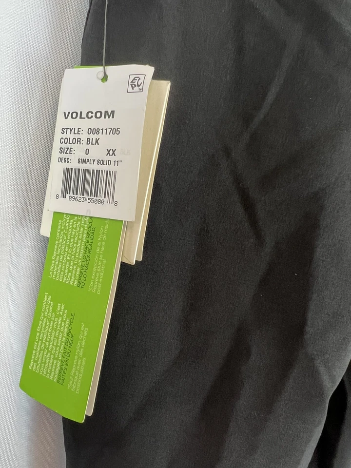 Volcom Women’s Simply Solid Black 11 Inch Boardshorts Size 0 - Image 3 of 3