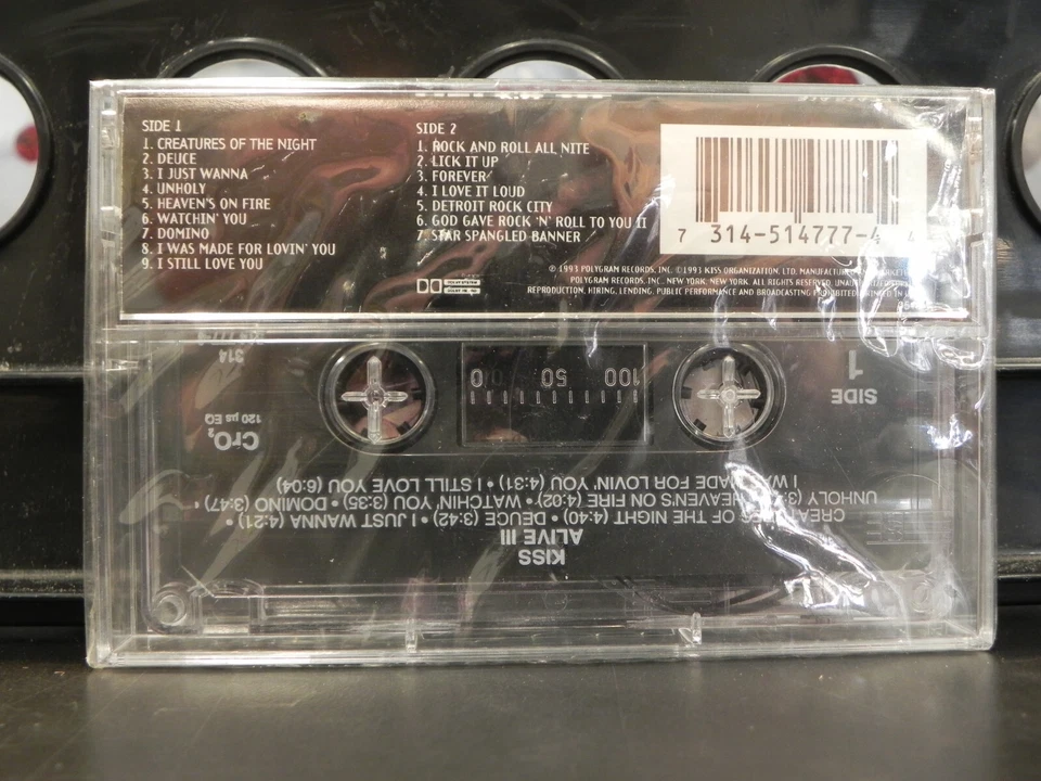 KISS Alive III with Hype sticker SEALED Cassette Mercury 314 514 777-4 - Image 3 of 4