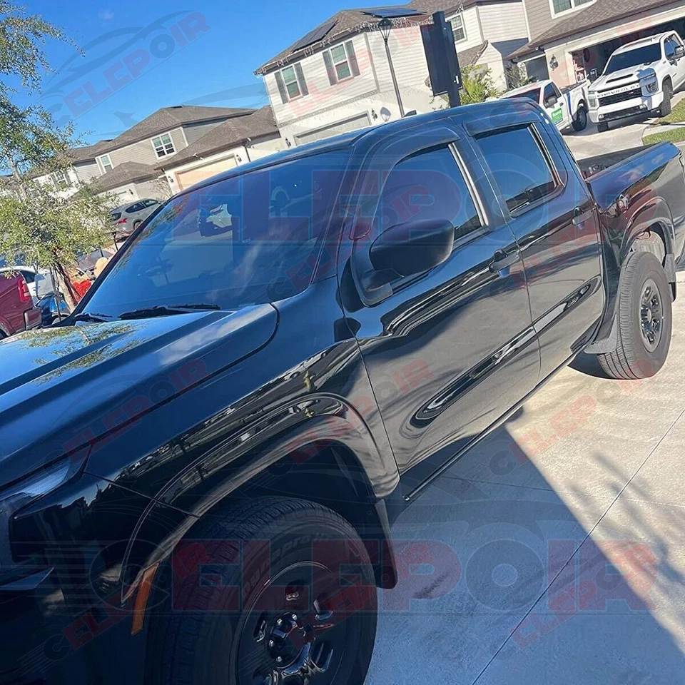 Visera de ventana para Nissan Frontier 2022-2025 doble cabina camioneta puerta lateral protector solar Ş Foto 2 de 4