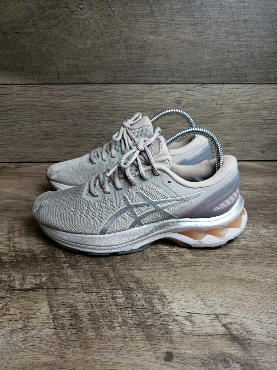 Asics Womens Gel Kayano 27 1012B263 Gray Pink Running Shoes Sneakers Size
