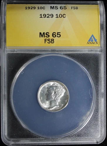 1929 Silver Mercury Dime 10c ANACS MS-65 FSB (2431488)