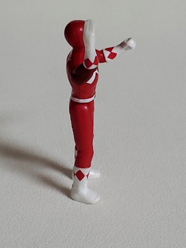 Red Power Ranger Toy 4" Articulated Red and White Hard Plastic For ages 3+ - Picture 7 of 10