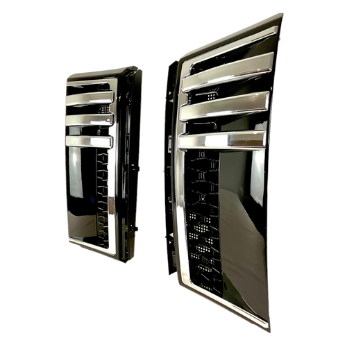 SVA Style Side Vents Black Chrome Wing Grilles Fits Range Rover L322 2005-12 - Picture 2 of 14