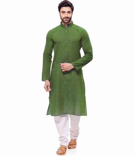 Men's Indian Cotton Shirt Long Kurta top - Indian Clothing Fashion Casual Dress - Picture 5 of 10