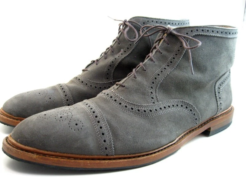 Allen Edmonds "HAMILTON CAP-TOE" WEATHERPROOF Boots 14 E Grey Suede (281N) - Image 4 of 4