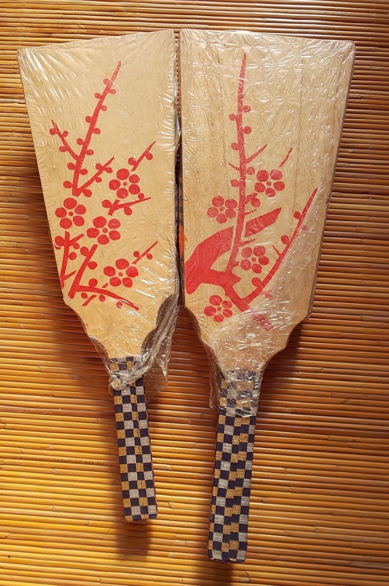 Vintage Japanese HAGOITA 羽子板 2 items Geisya Kimono Doll