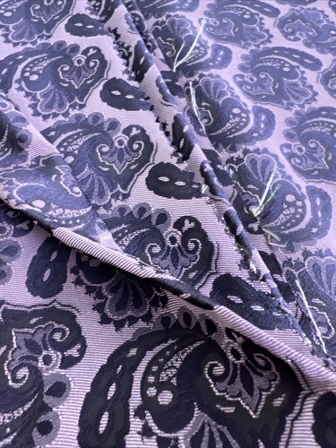 Vintage Tie Fabric Paisley Pattern Material 5m x 65cm Stunning Embroidery Purple - Picture 3 of 11