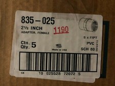 Lasco 835-025 2 1/2" Female Adapter Socket x FIPT Sch 80 PVC 5 pcs