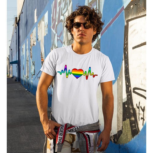 Camiseta gay Heart Beat arco iris mes del orgullo igualdad de derechos apoyo regalo unisex - Imagen 10 de 22