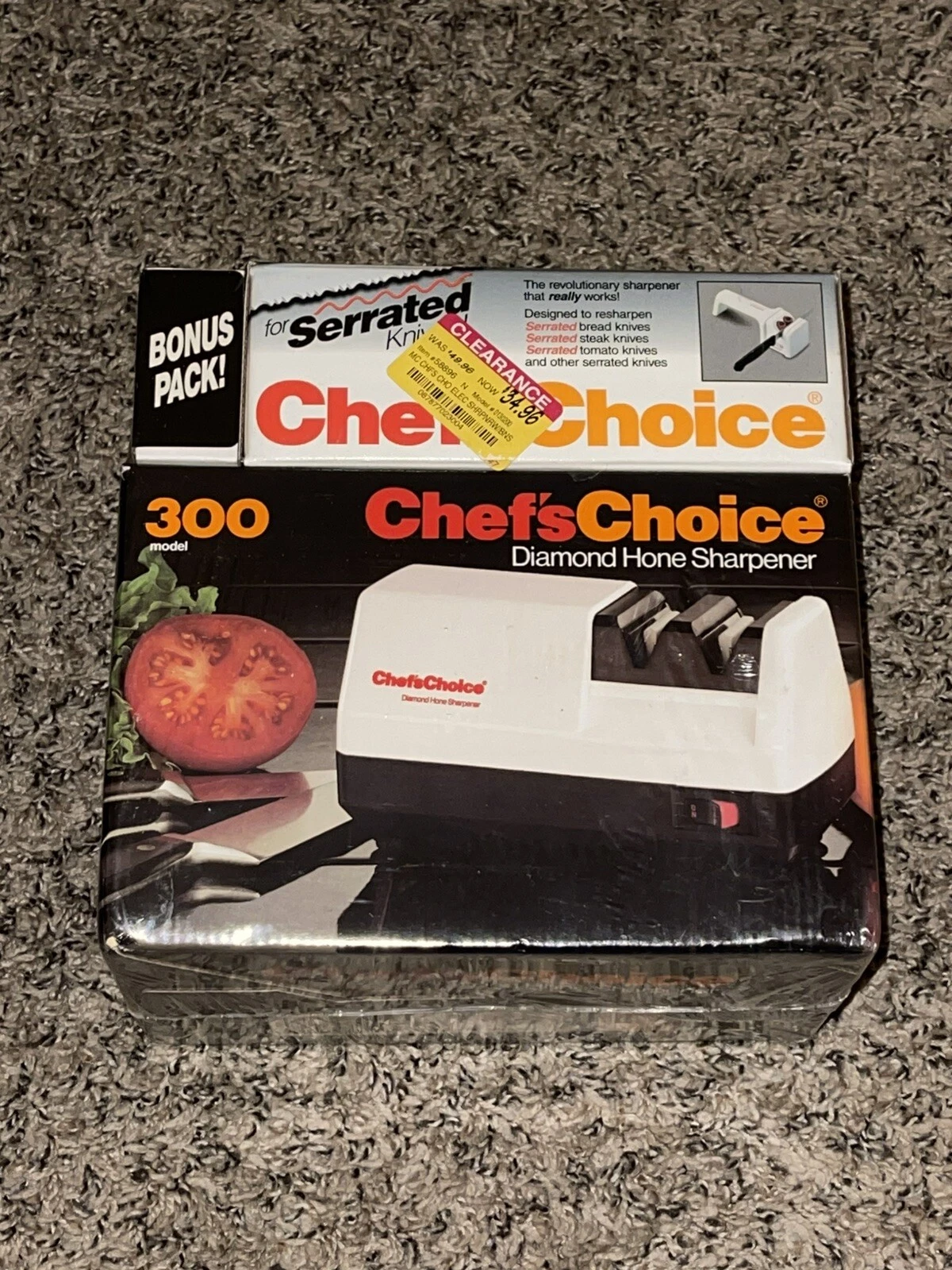 Chefs Choice Electric Diamond Hone Knife Sharpener 300 Bonus Pack - New