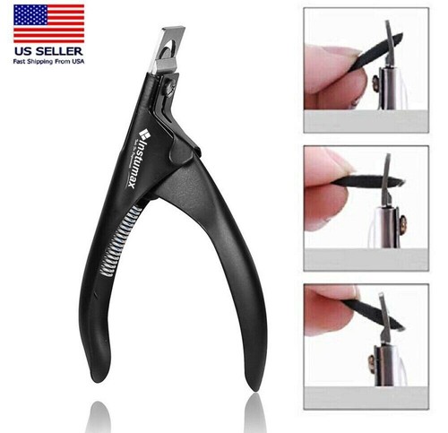 Black Manicure Nail Art Tip Cutter Acrylic UV False Nail Edge Trimmer Salon - Picture 2 of 4