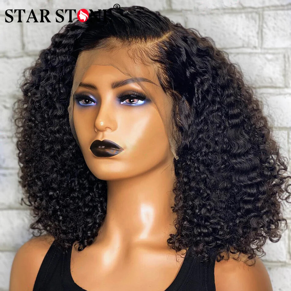 Short Curly Bob Wig Human Hair Lace Front Pre Plucked 13x4 HD Lace Amazon.com : Kerberey 8 Inch Short Curly Bob Wigs Human Hair  main image 4