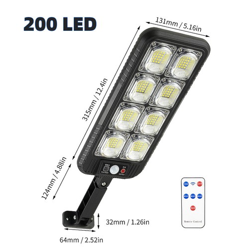 Solar Street Light Motion Sensor 504 LED Full Brightness Dusk-to-Dawn Road Lamp - Picture 35 of 57