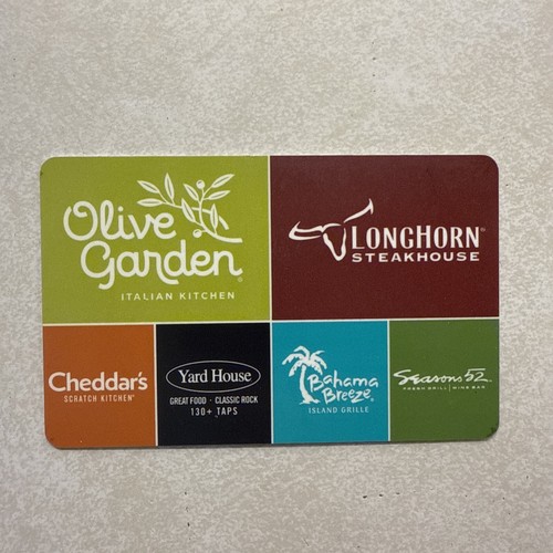 Gift Card $100- Long Horn, Olive Garden, Cheddars, Yard House, Bahama ...