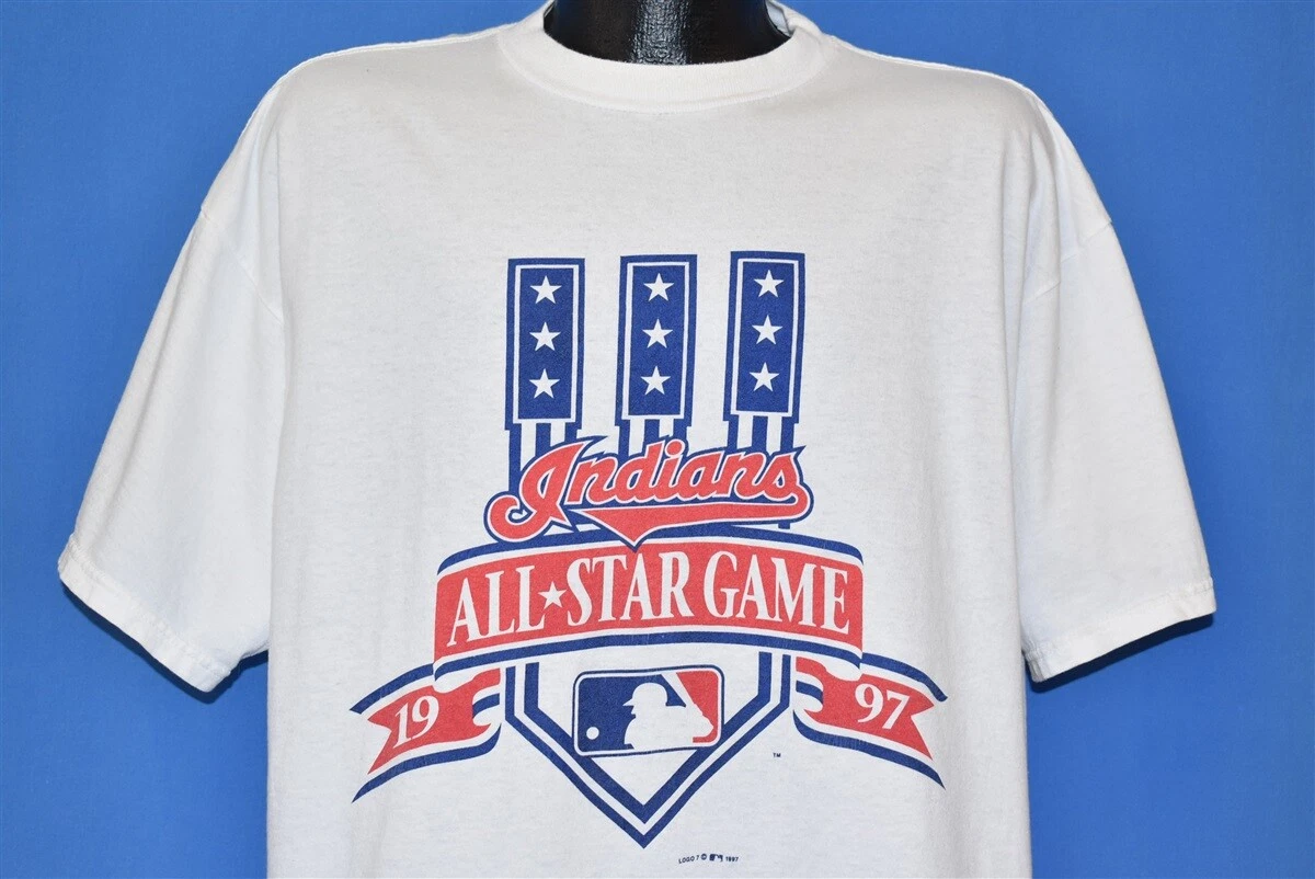 vtg 90s ALL STAR GAME 97 MLB CLEVELAND INDIANS JACOBS FIELD t