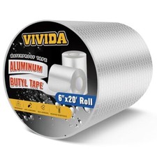 Aluminum Butyl Waterproof Tape 6in x 20ft for Metal Roofing and RV Repair