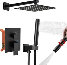 BESy 10 Inch Solid Brass Shower System Fixture High Pressure Mixer Shower 1099