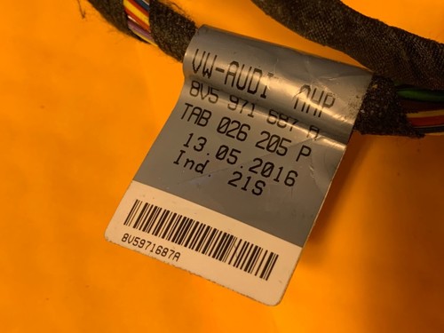 2017 AUDI A3 S3 8V REAR DOOR HARNESS OEM 54K 2015 2016 2018 - Picture 7 of 9