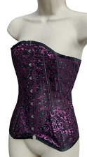 NEW Beautiful Purple Corset Top Body Shaper Babydoll Overbust Bustier Size XL