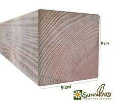 Moraletti Balkenpfosten aus imprägniertem Kiefernholz - 9x9x100 cm - für Strukturen