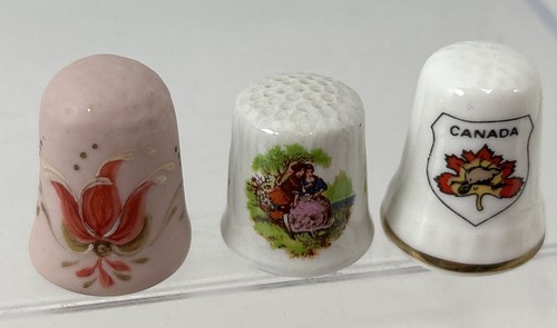 Vintage Ceramic Thimble Lot 12pcs Mixed - Picture 17 of 21