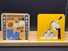 Set of 2 Nespresso Coasters Limited Edition Artwork Musical Coffee Farm Turkish