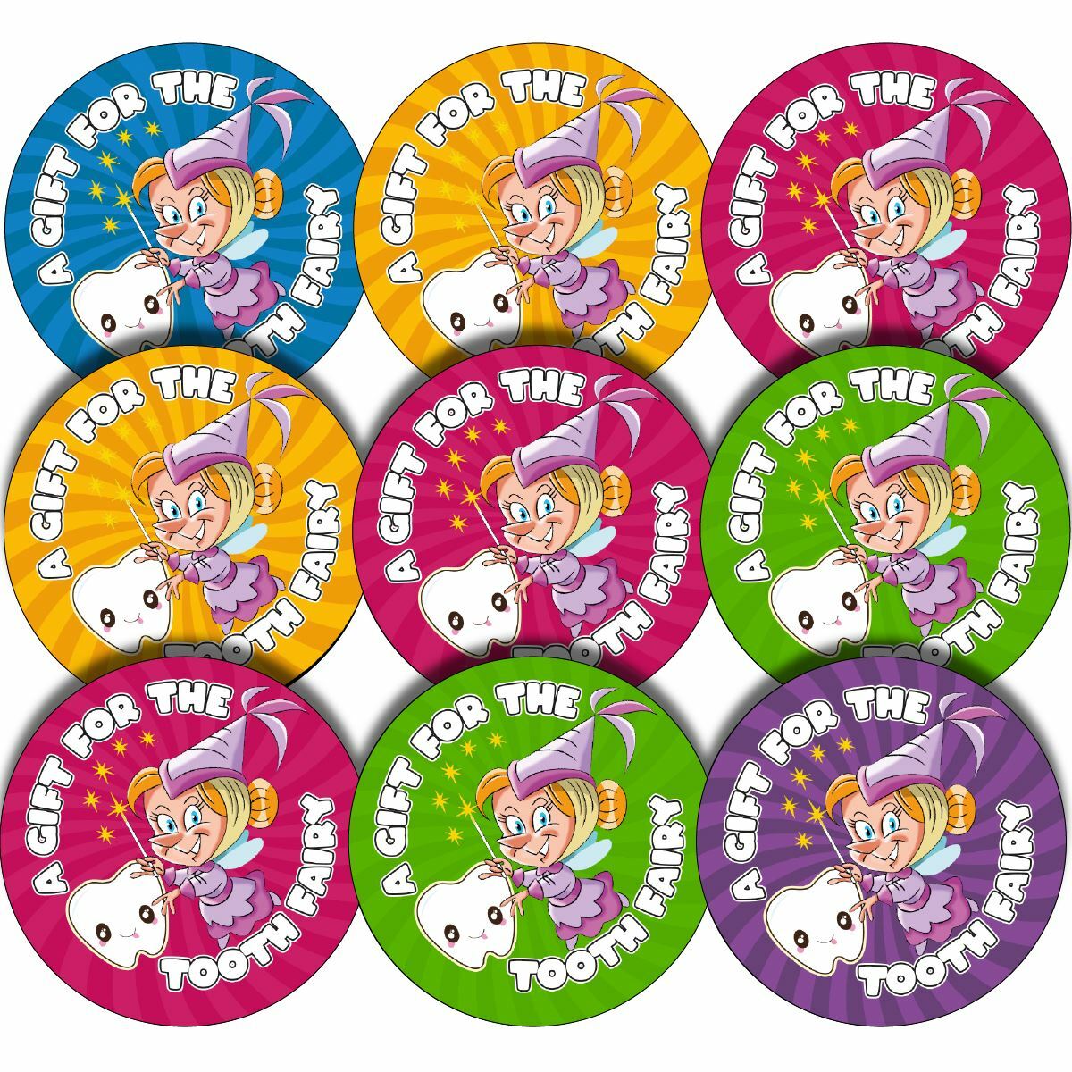 A Gift For The Tooth Fairy - 30mm - 144 Glossy Reward Stickers