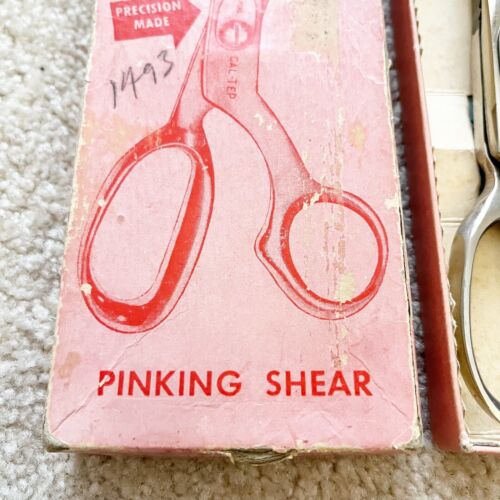 Cal-Tep Royal Pinking Shears Scissors 60s Sewing Original Box Made USA Vintage - Picture 2 of 12