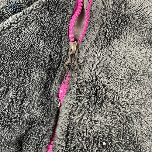 The North Face Jacket Girls Large Black Fuzzy Fleece Pink Zip READ DESCRIPTION - Picture 5 of 19