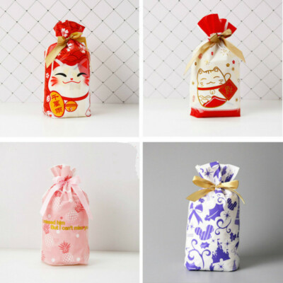 50x Storage Bags Christmas Candy Cookies Wrapping Drawstring Packing ...