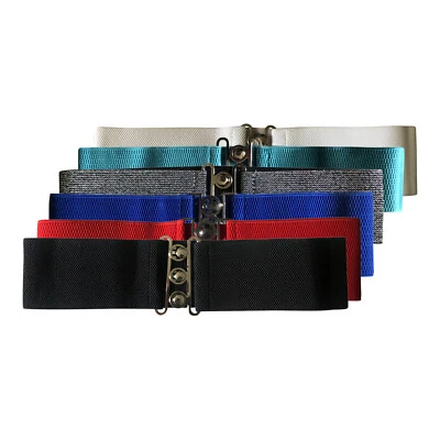 Vintage Retro Elasticated Wide Cinch Hourglass Stretch Belt One Size Fits 8 - 18