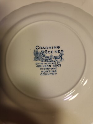 4 Piece Lot of Johnson Brothers Stroke Coaching Scenes Ironstone